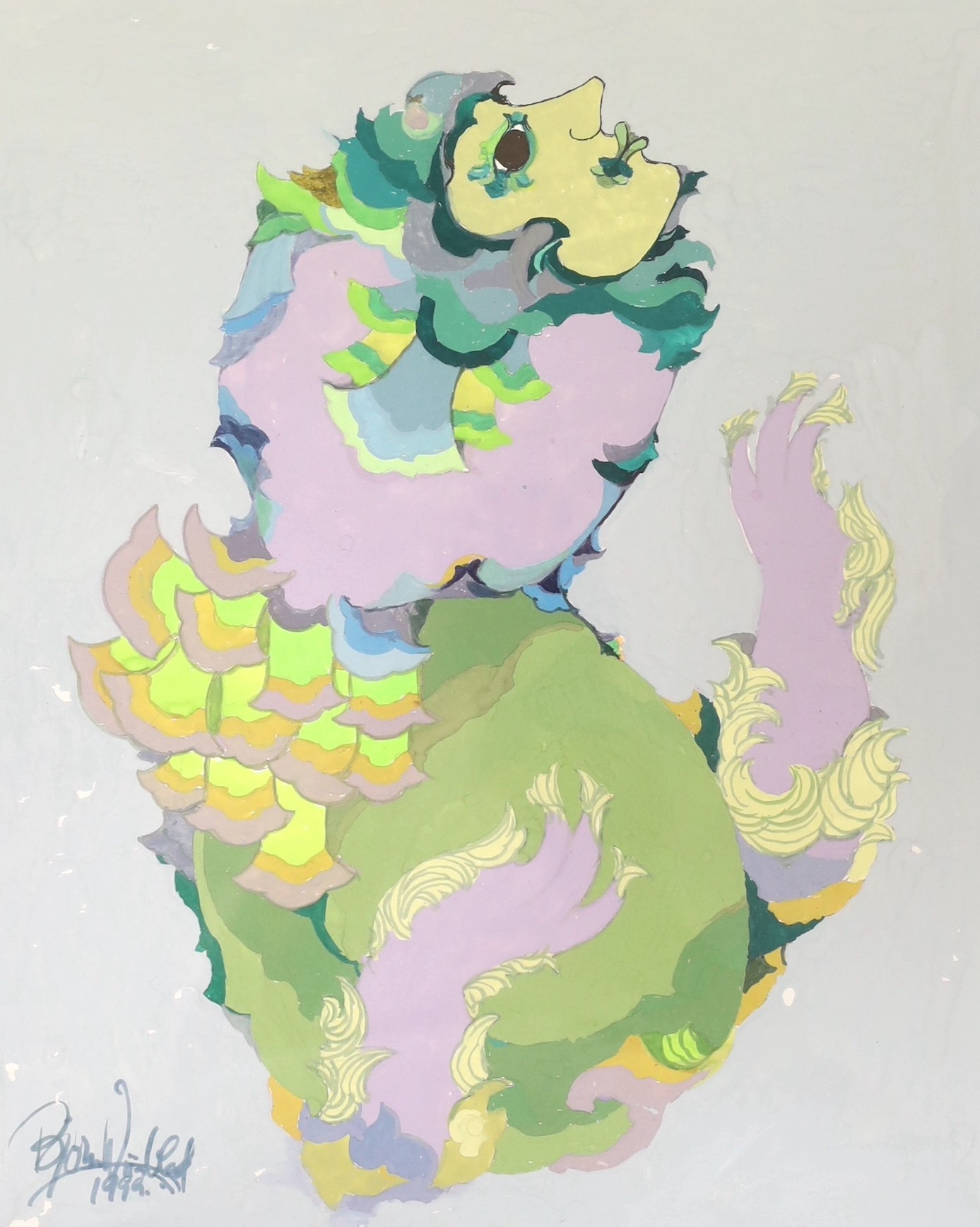 Bjørn Wiinblad (1918-2006), gouache and watercolour, 'Neptune', signed and dated 1999, 35 x 28cm